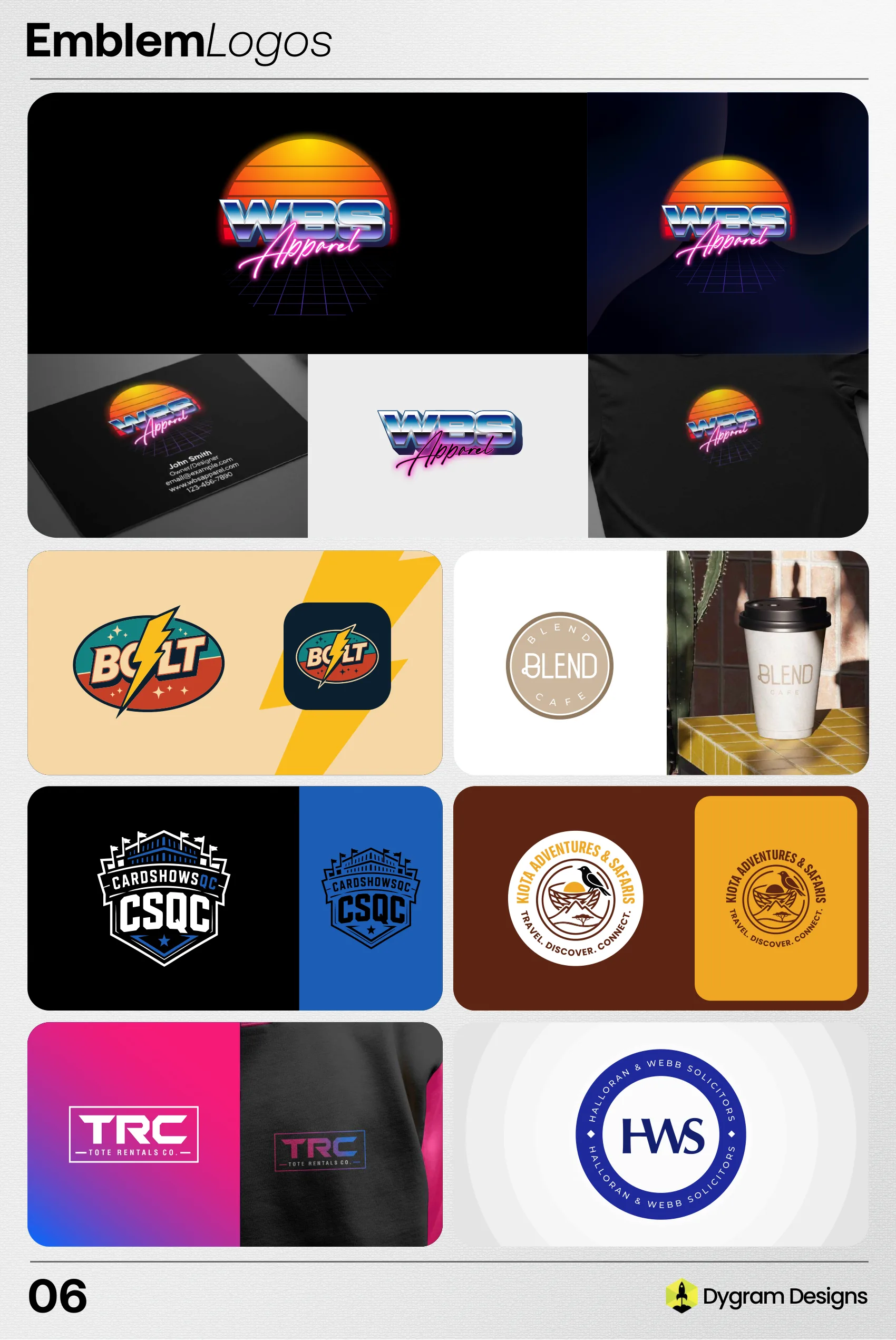 Emblem Logos portfolio board
